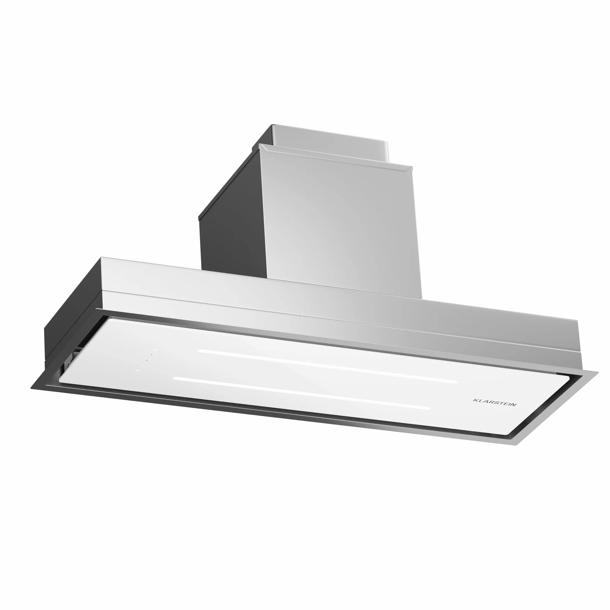 Klarstein - Cappa aspirante con filtro d’alluminio lavabile in lavastoviglie, silenziosa a scarico, 410 m³/ora di flusso d’aria, efficienti cappe a parete con LED & controlli touch
