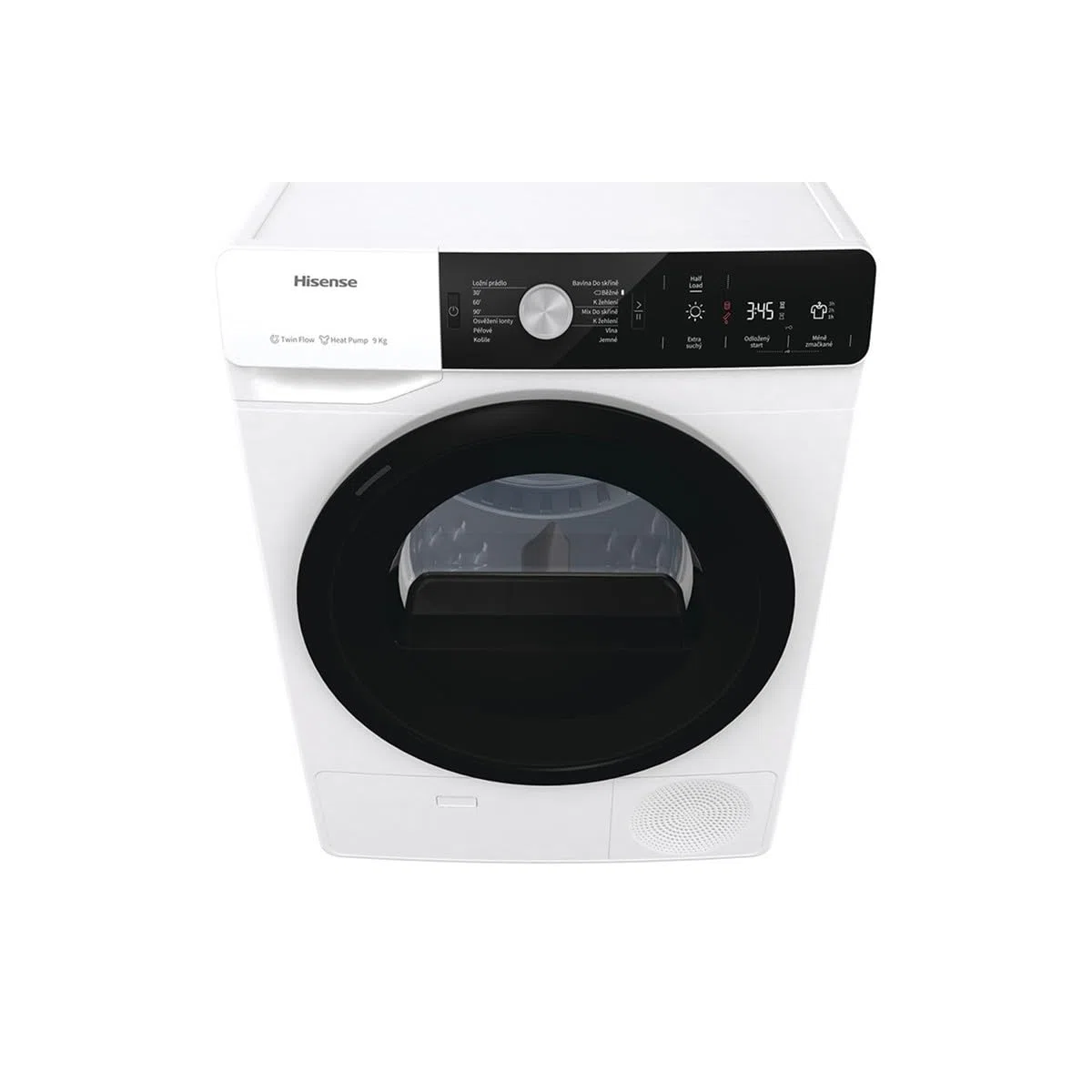Hisense DHGA901NL Asciugatrice a Pompa di Calore con Ion Tech, 9kg, A++, Cestello Illuminato, Oblò Nero, Big Display Touch, Spina europea