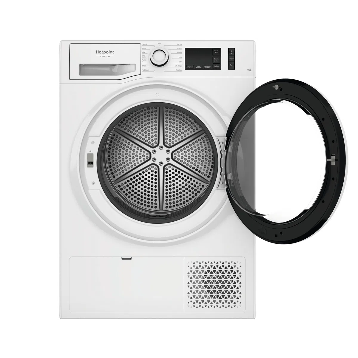 Hotpoint - Asciugatrice 9 Kg NT M11 92WK IT - Asciugatrice Pompa Calore Classe A++ A Libera Installazione, Altezza 84,9cm, Larghezza 59,5cm, Profondità 65,5cm.
