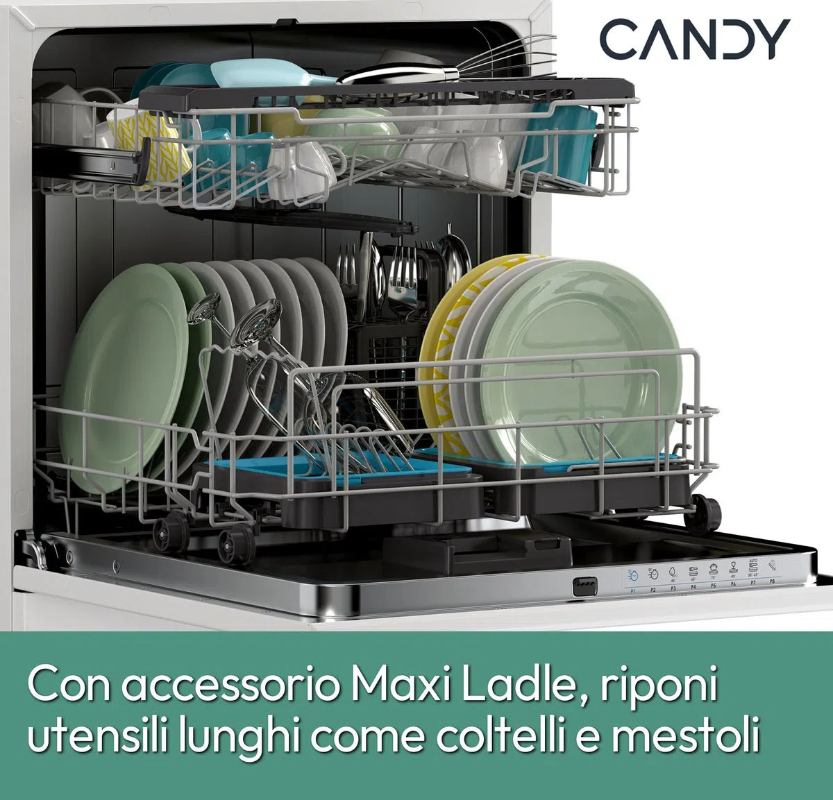 Candy Rapido' CP 8F9FFW Lavastoviglie Compatta 8 Coperti 8 Programmi 59.5x50.1x55 cm Bianco