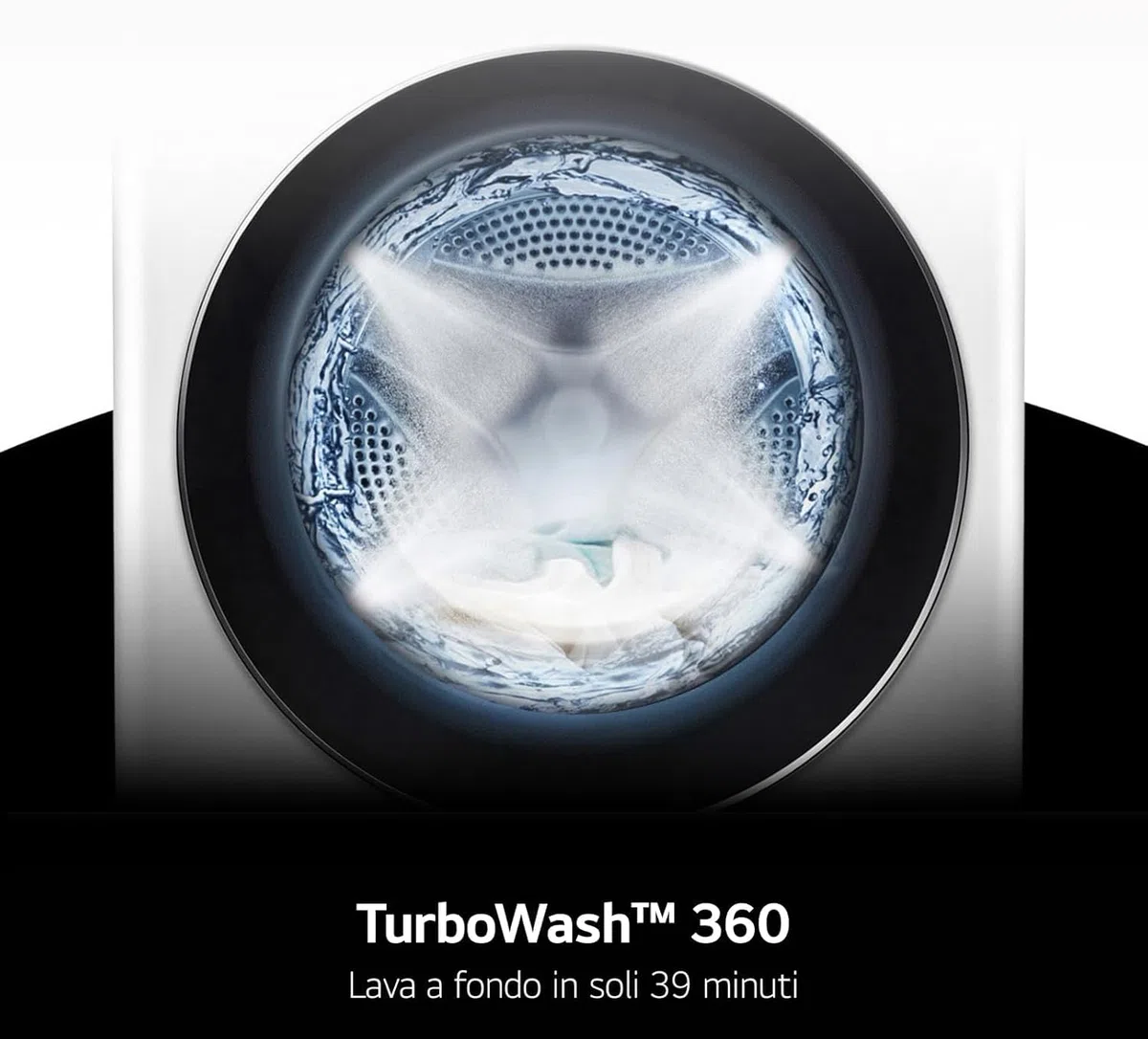 LG AI DD F4R7010TSWG Lavatrice 10 kg Classe A -10%, 1400 Giri, Carica Frontale con Oblò in Vetro Temperato, Funzione TurboWash 360, Vapore su 7 Programmi, Wi-Fi, Libera installazione, Serie R7, Bianca
