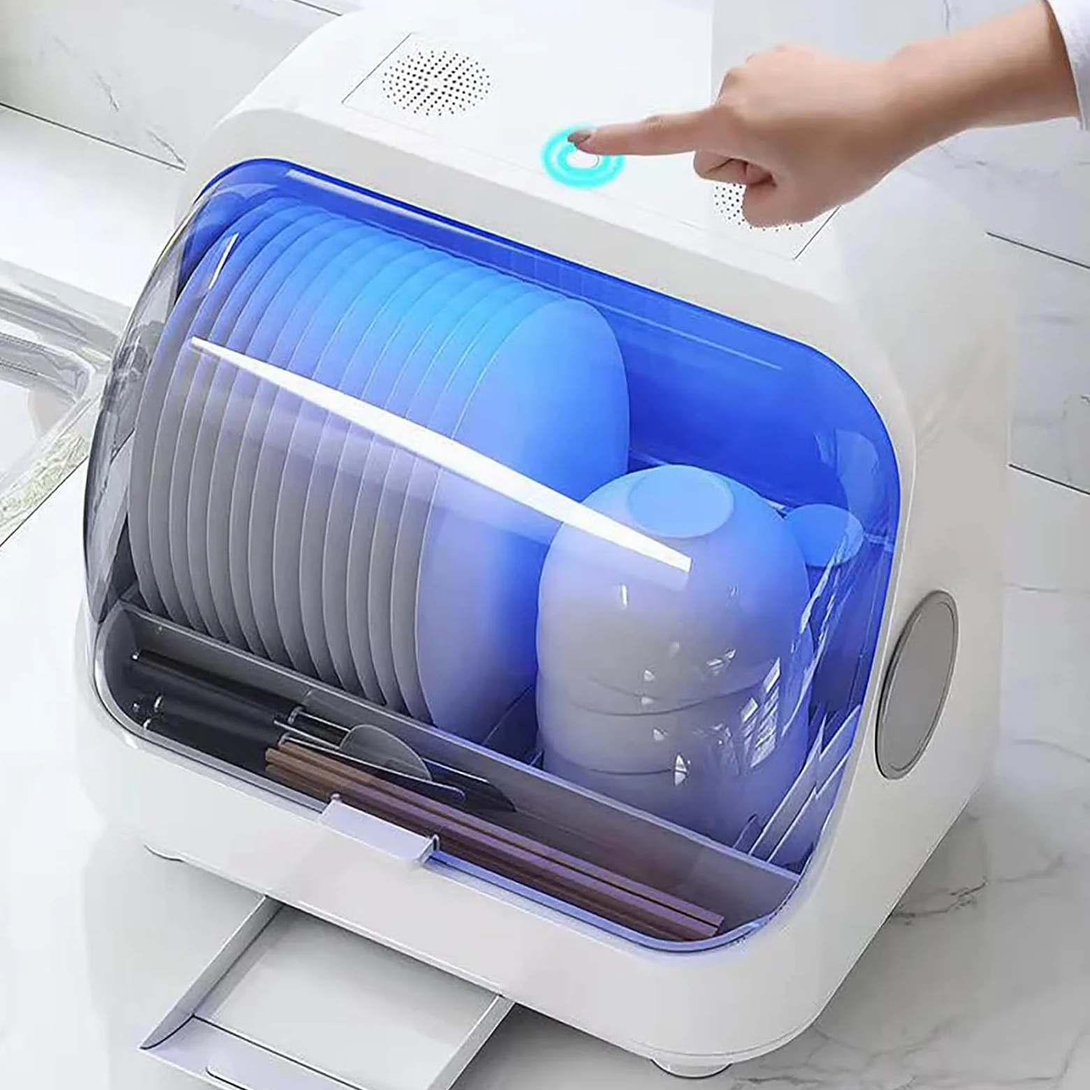 Armadietto per La Pulizia UV, Macchina Multifunzione per La Disinfezione delle Stoviglie, Ricaricabile Tramite USB E capacità di Pulizia del 99,9%, Funzionamento con Un Solo Tasto, per Casa