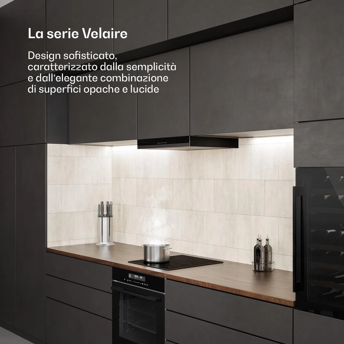 Klarstein Velaire Piano Induzione 45cm 3 Zone 5500W Cursore Touch Timer Blocco Bambini Vetro Nero