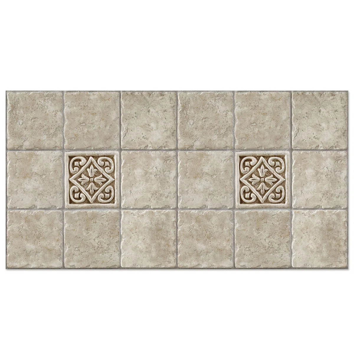 Lupia Pannello Paraschizzi Schienale Cucina con decorazione stampata, TILES BROWN CLASSIC, in Alluminio composito, Facile da applicare, Lavabile Ignifugo Resistente all'Acqua 260xH62,5 cm