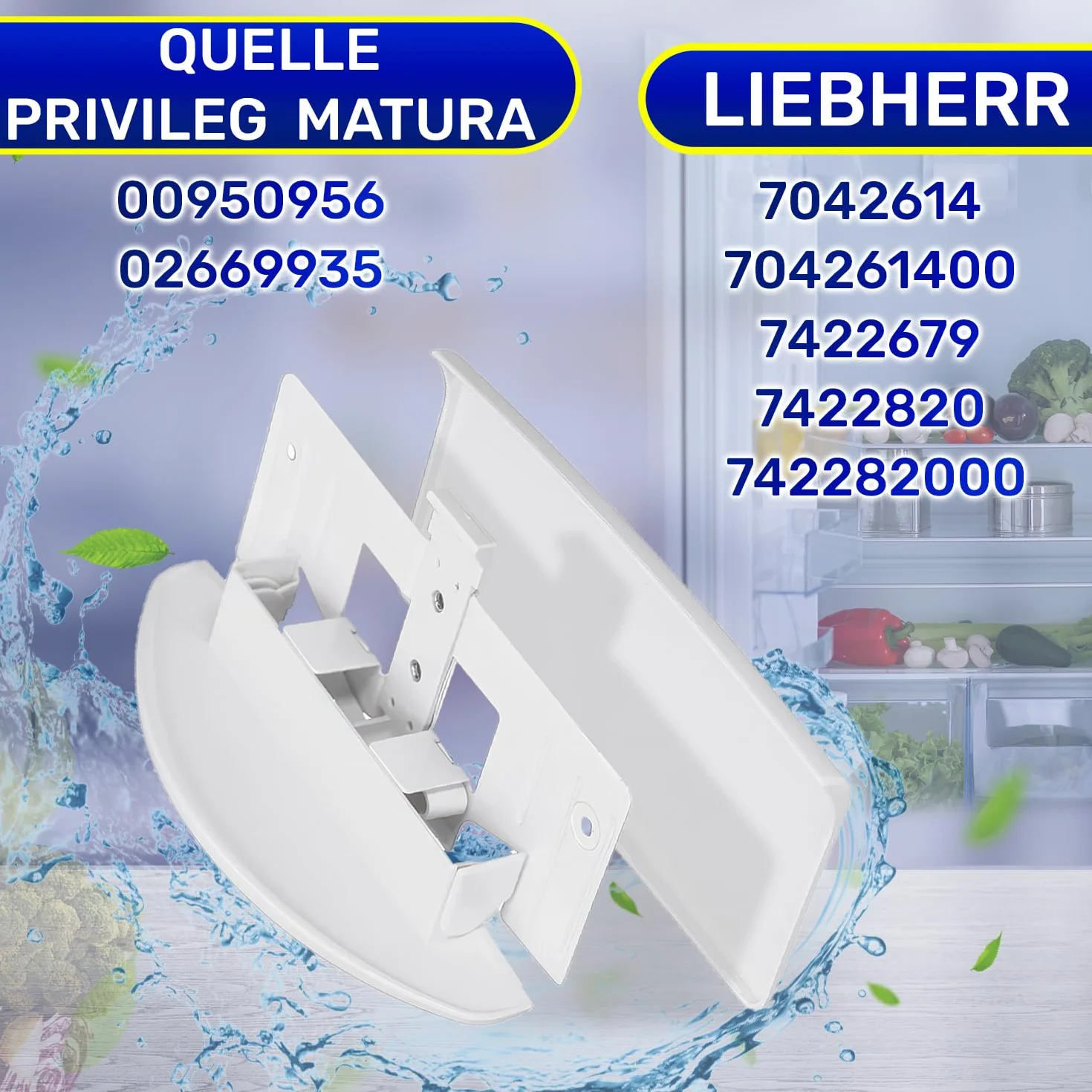 MONTERAL Maniglia Frigorifero Combinati e Congelatore Verticale 182 x 90 x 70 mm con Codice Originale 7042614 704261400 7422679 7422820 742282000 per Liebherr - Garanzia di 10 Anni