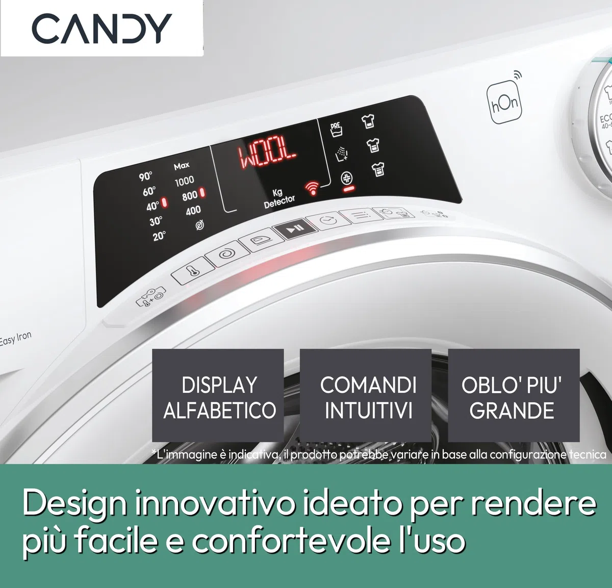 Candy RapidÓ Lavatrice Slim 7 Kg, Libera Installazione, Carica Frontale, Classe A, 1200 Giri, 9 Programmi Rapidi, Funzione Vapore, Wi-Fi + BLE e App hOn, 60 x 45 x 85 cm, Bianca - RO4 1274DWMST/1-S