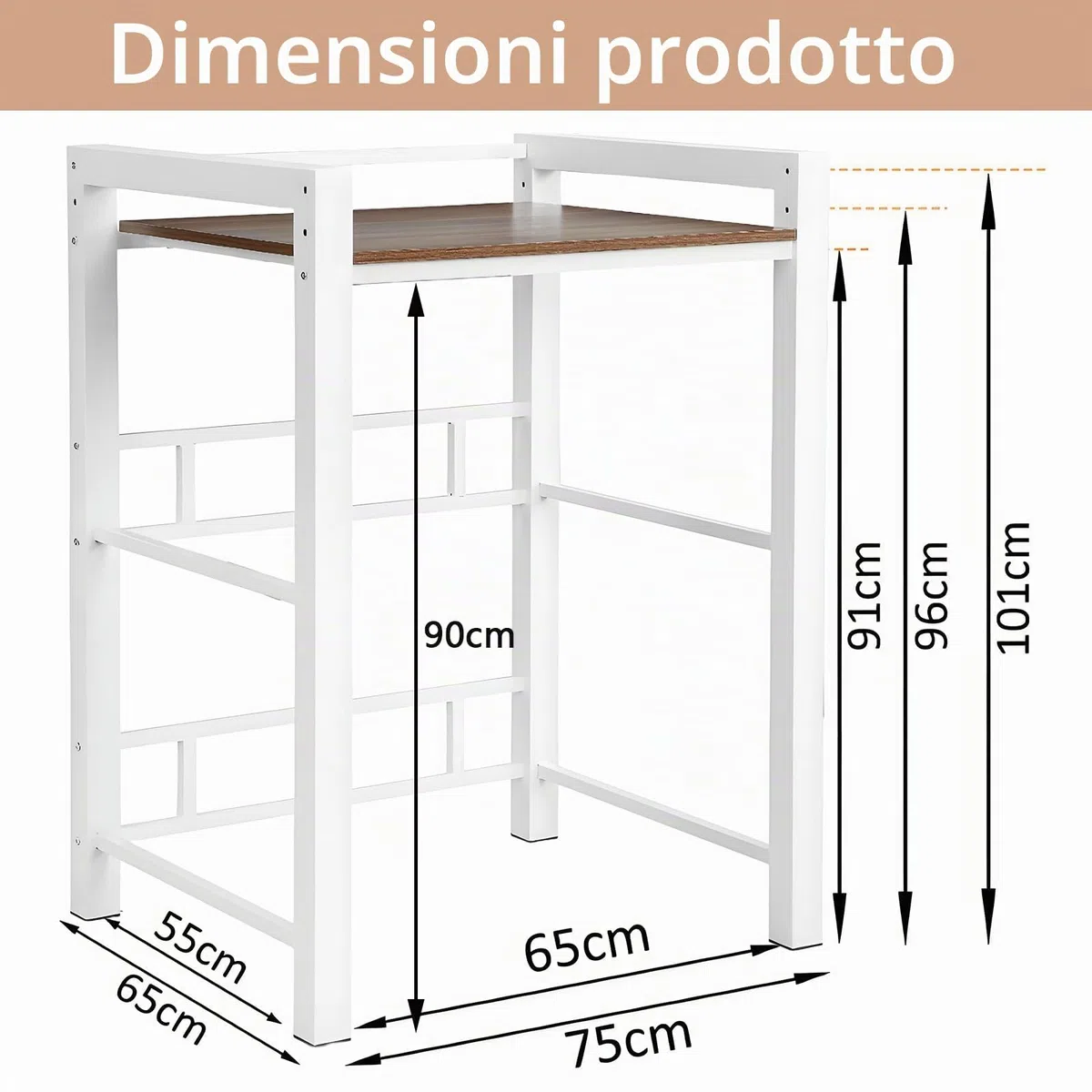 Mobile Lavatrice e Asciugatrice, 3 Regolabile in Altezza, Kit di impilamento per Lavatrice e Asciugatrice a Caricamento Frontale, Mobile Lavatrice, Capacità di carico 300 kg (Bianco)