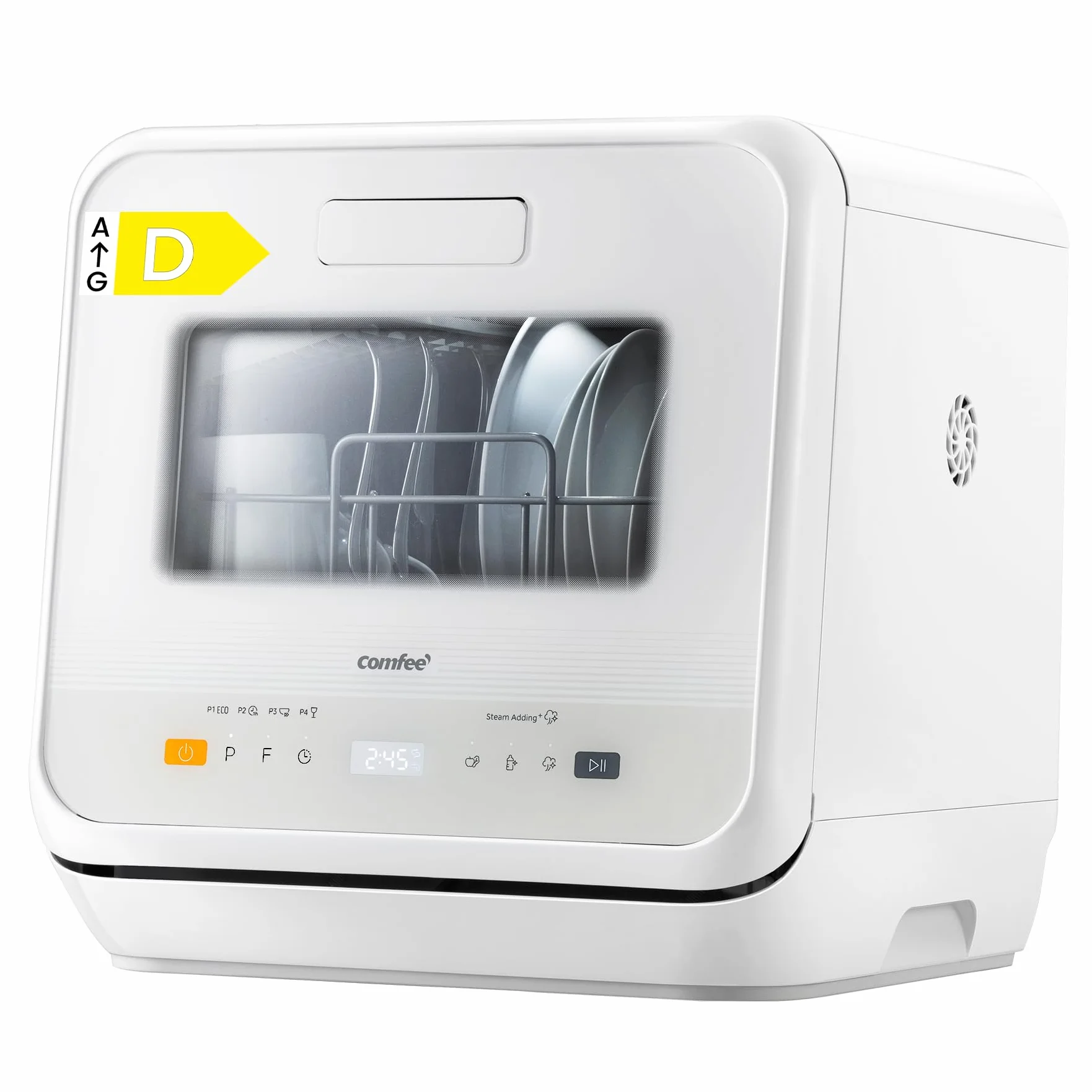 COMFEE' Lavastoviglie CDWMTO201D(W) 5L Serbatoio Vapore Classe D Bianco