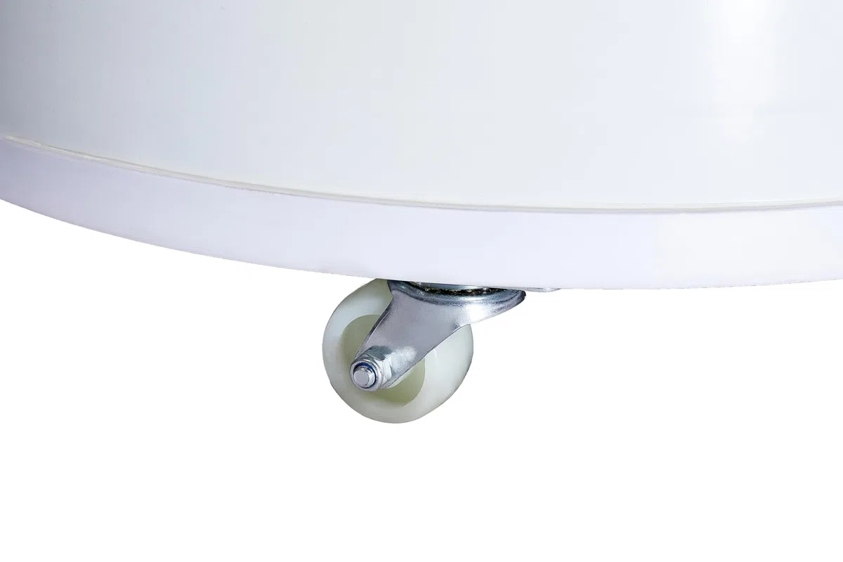 METRO Professional Party-Cooler/frigo bibite su ruote, HCR40, plastica/vetro temperato, Ø 44.2 x 74.5 cm, 34 L, con 4 ruote, ideale per lattine, bianco