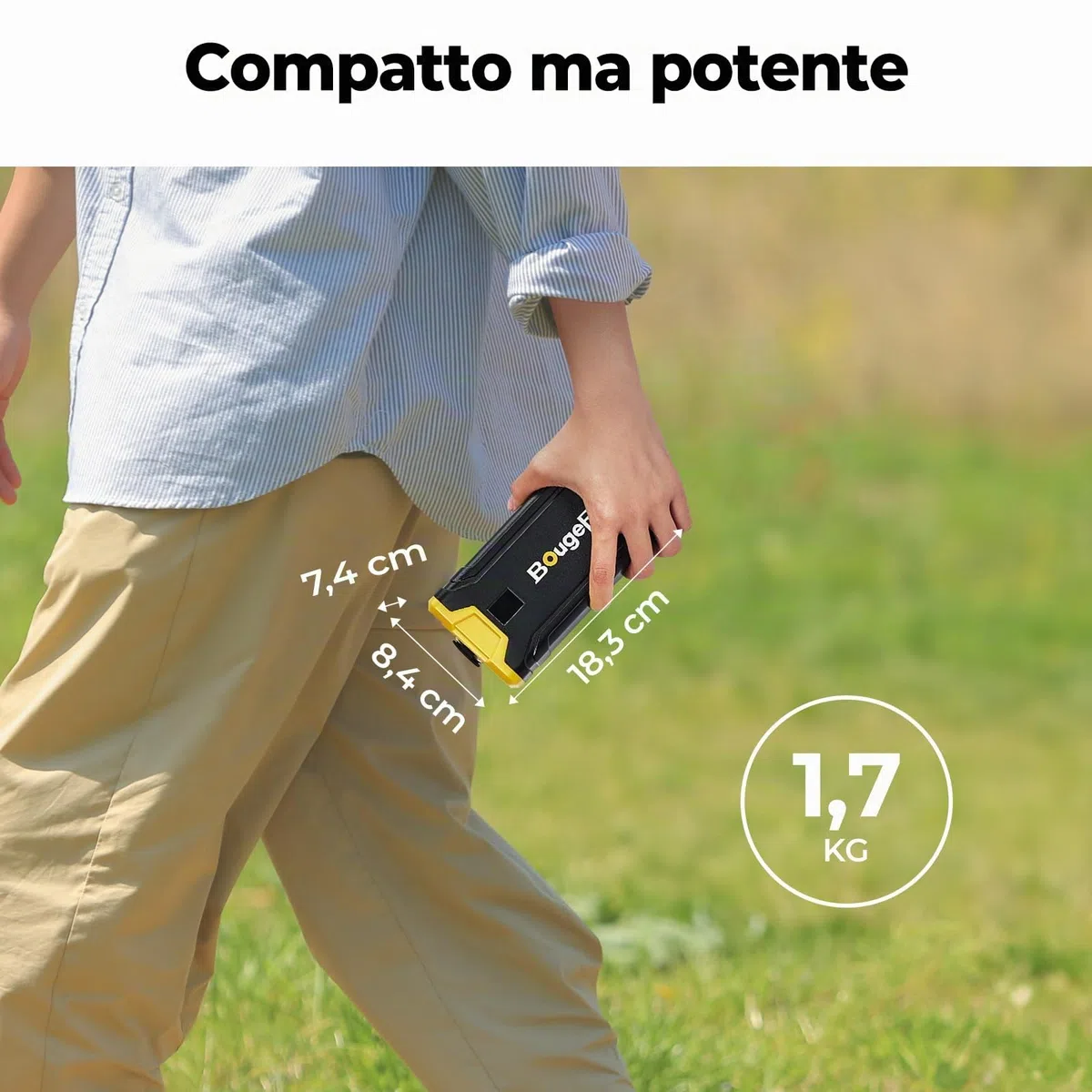 BougeRV Power Station Portatile da 266Wh per Frigoriferi Auto 12V, Generatore Solare con Ricarica Rapida 100W, Uscita USB-C e DC, Display Intelligente, Batteria di Backup per Campeggio e Viaggi