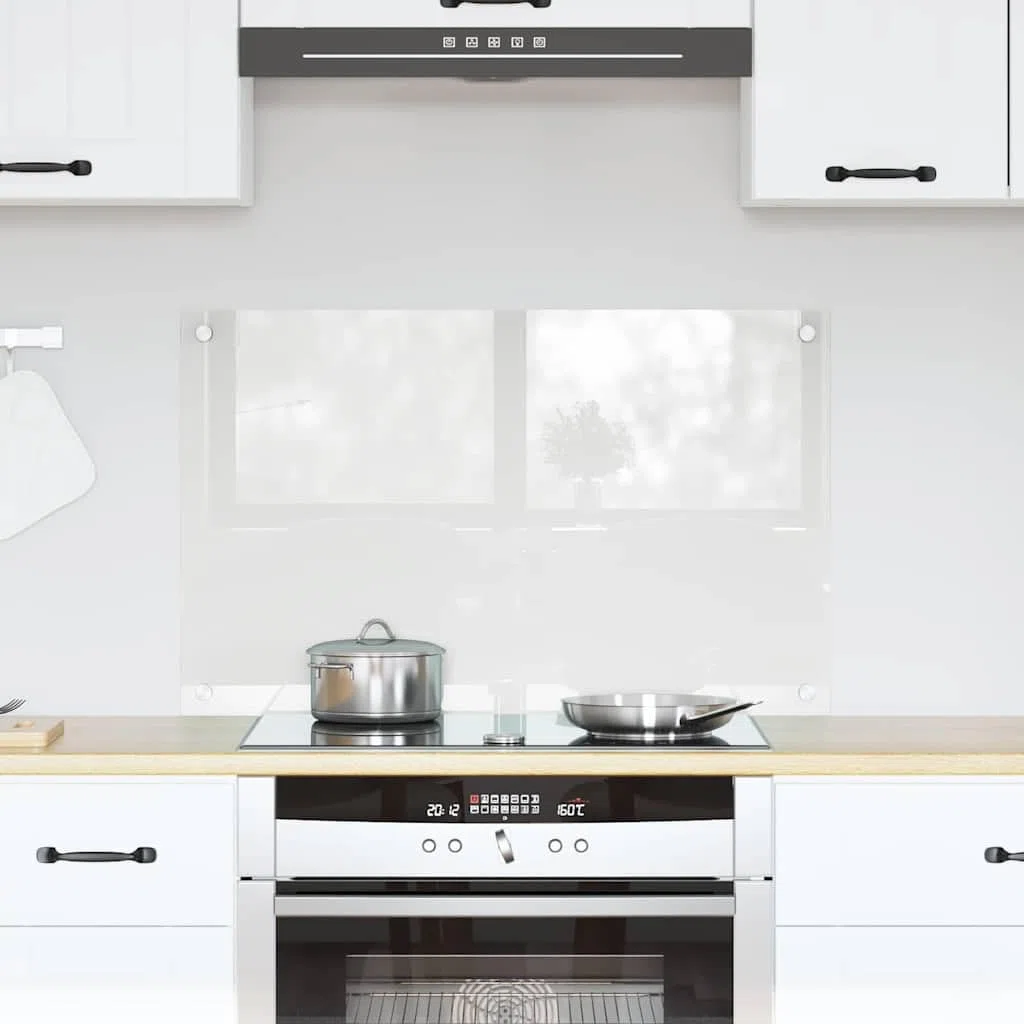 vidaXL Schienale da Cucina Trasparente 80 x 50 cm Vetro temperato, Design da Cucina alla Moda: Schienale in Vetro, Parete Resistente al Calore, estetica Moderna per la ristrutturazione