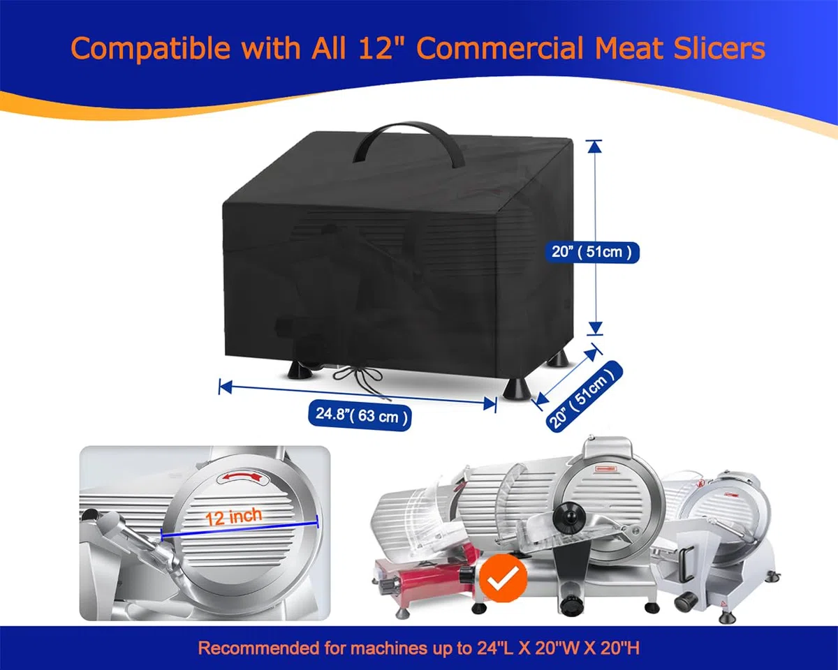Copertura antipolvere per affettatrice per carne, taglia XL, compatibile con affettatrici commerciali da 30,5 cm