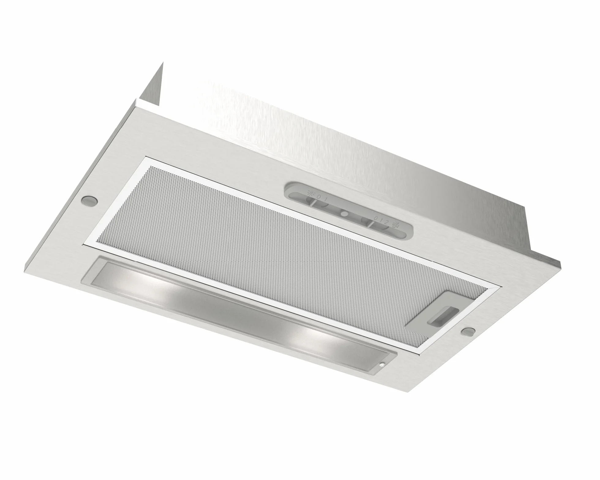 CATA G 45 X Cappa Aspirante Cucina Pannello di Controllo a Scorrimento 2 Livelli di Aspirazione Illuminazione LED E 14 Motore Extra Silenzioso Acciaio Inox Classe Energetica E 56cm