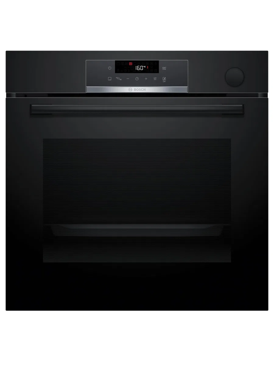 Bosch HRG532BB3 Serie 4, Forno con vapore da incasso, Display LED Touch, Funzione Air Fry, EcoClean, 15 programmi automatici, Nero, 60 x 60 cm