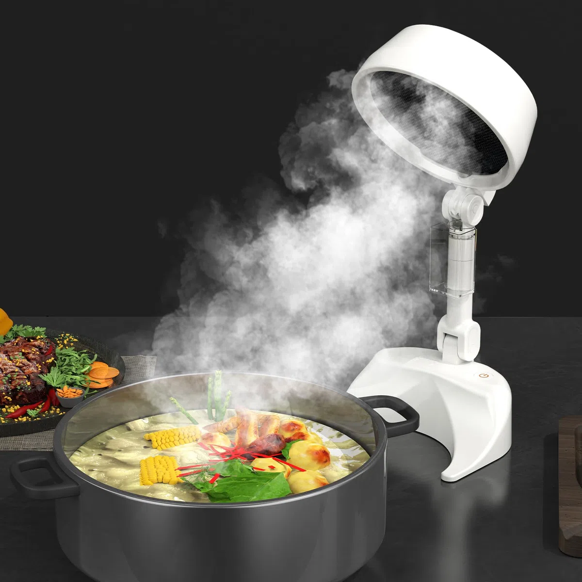 Cappa Aspirante Portatile, Mini Cappa Cucina con Ventola, Pieghevole, Cappa da Cucina da Tavolo, Ventola da Cucina per Barbecue, Cucine, Campeggio, BBQ