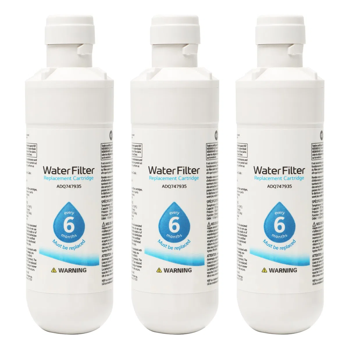 Frigorifero Filtro dell'acqua, Filtro dell'acqua esterno universale per frigoriferi LT1000P, Home Remover Bianco per Kenmore9980 (3 pezzi)