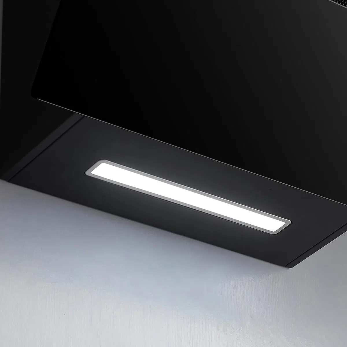 CIARRA CBCB6736F Cappa Aspirante Decorativa 60 cm, Classe A+++ Inclinata, 650m³/h Controllo touch 4 livelli con Filtro Carbone CBCF003 Riciclaggio Evacuazione Cappa Decorativa Nero