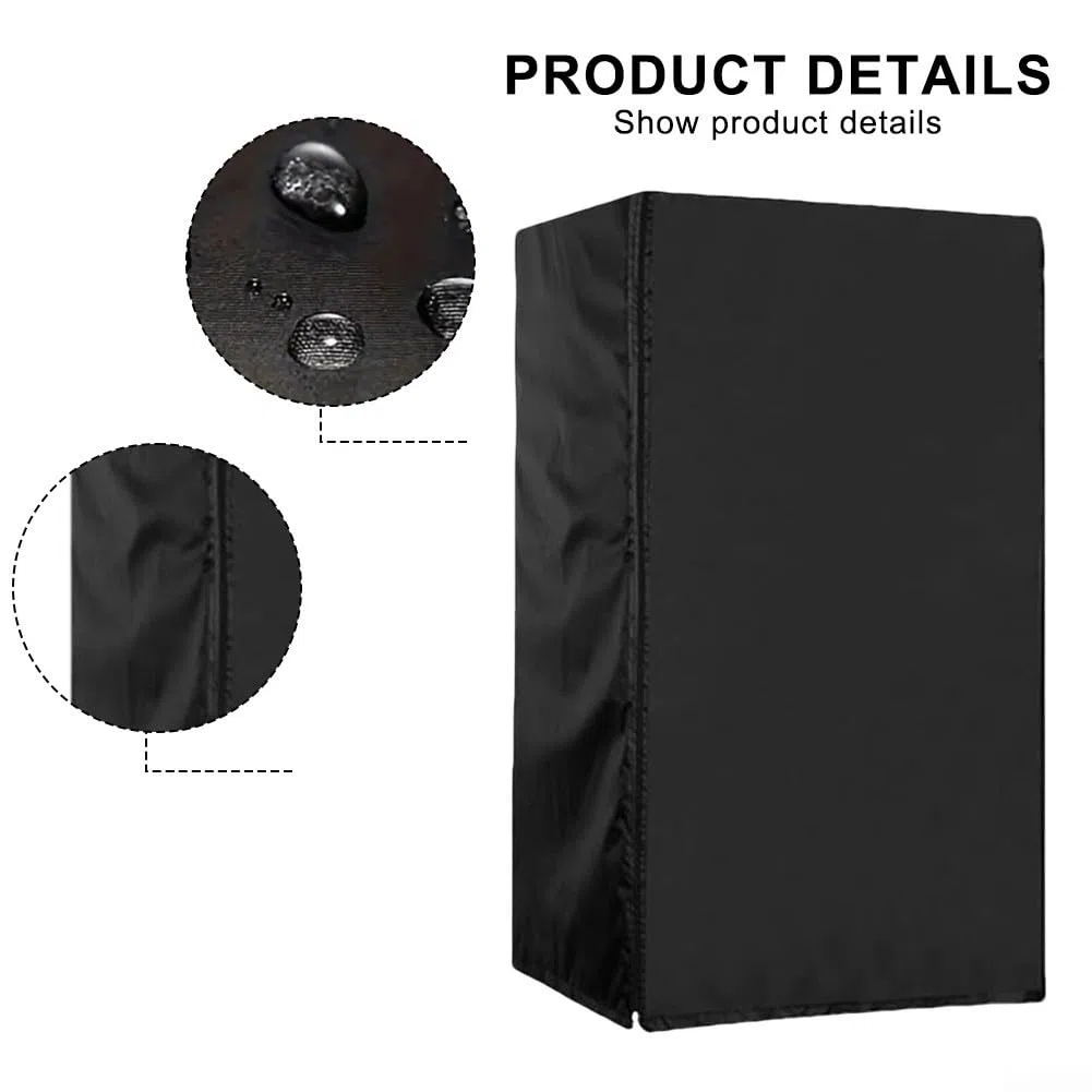Copertura per frigorifero da esterno in tessuto Oxford 210D, protezione impermeabile per armadi per bevande, accesso con cerniera e ventilazione (gamma di dimensioni 51-92 cm, nero) (92 x 77 x 183 cm)