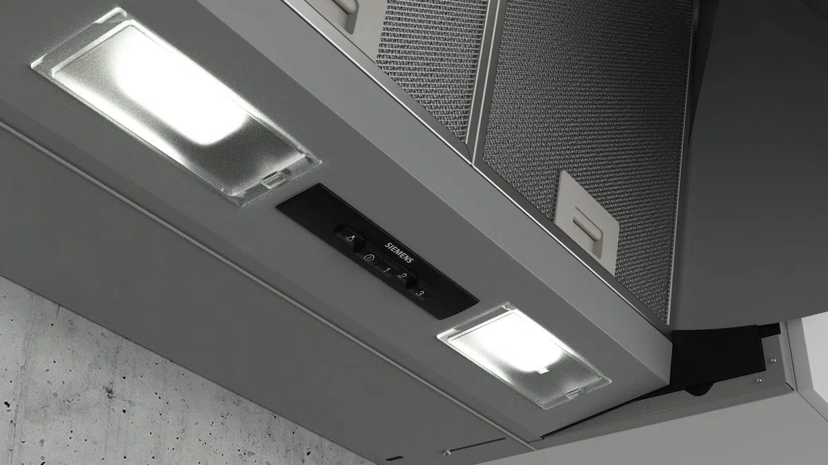 Siemens LE66MAC00 - Cappa aspirante, 59,9 cm, filtro antigrasso in metallo, interruttore a pulsante, colore: Argento