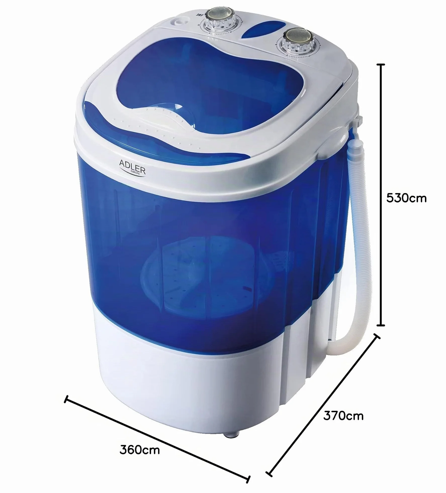 Adler AD 8051 lavatrice Portatile Caricamento dall'alto Blu, Bianco 3 kg