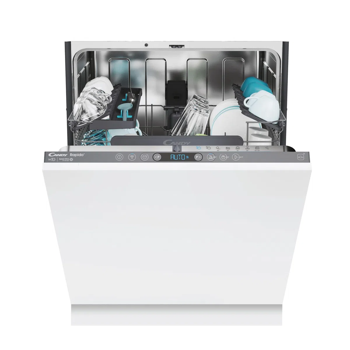 Candy CI4C6F0PA / Lavastoviglie completamente integrata / 60 cm Funzione Wi-Fi (hon) / 14 controsoffitti/cestello superiore regolabile in altezza/Aquastop / 8 programmi