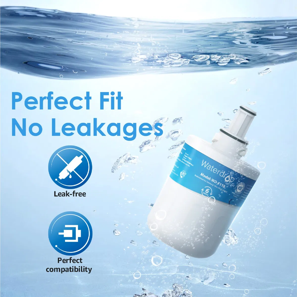 Waterdrop Filtro Acqua Per Frigorifero, Compatibile Con Samsung® Aqua Pure Plus DA29-00003G, DA29-00003B, DA97-06317A, DA61-00159A, HAFCU1/XAA, HAFIN2/EXP, APP100, WF289, Confezione Variabile (4)