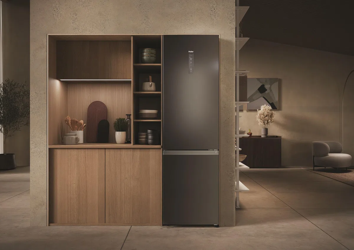 Haier 2D 60 Serie 3 PRO Frigorifero Combinato 406L (289L Frigo + 117L Freezer), Total No Frost, Wi-Fi hOn App, Air Surround, My Zone Pro, Classe D, Dark Inox, 205x59,5x66,7 cm (AxLxP), HDPW3620DNPD