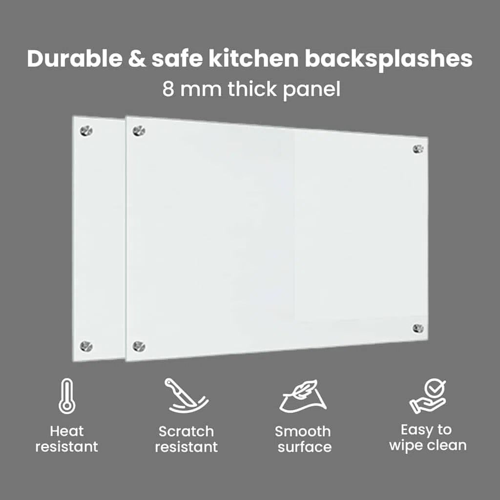 vidaXL Schienale da Cucina 2 PCS Trasparente 80 x 50 cm, Design da Cucina alla Moda: Schienale in Vetro, Parete Resistente al Calore, estetica Moderna per la ristrutturazione