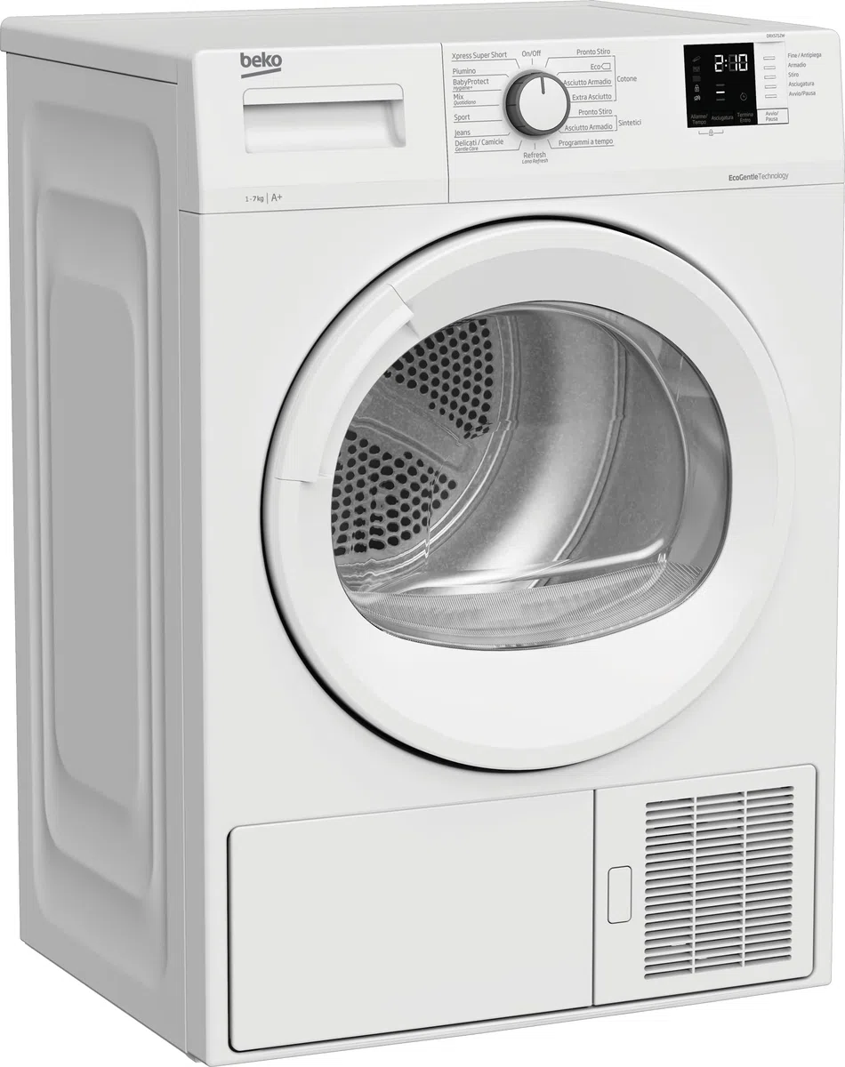 Beko Asciugatrice Slim DRXS712W Young, 7 Kg Classe A+ Pompa di calore