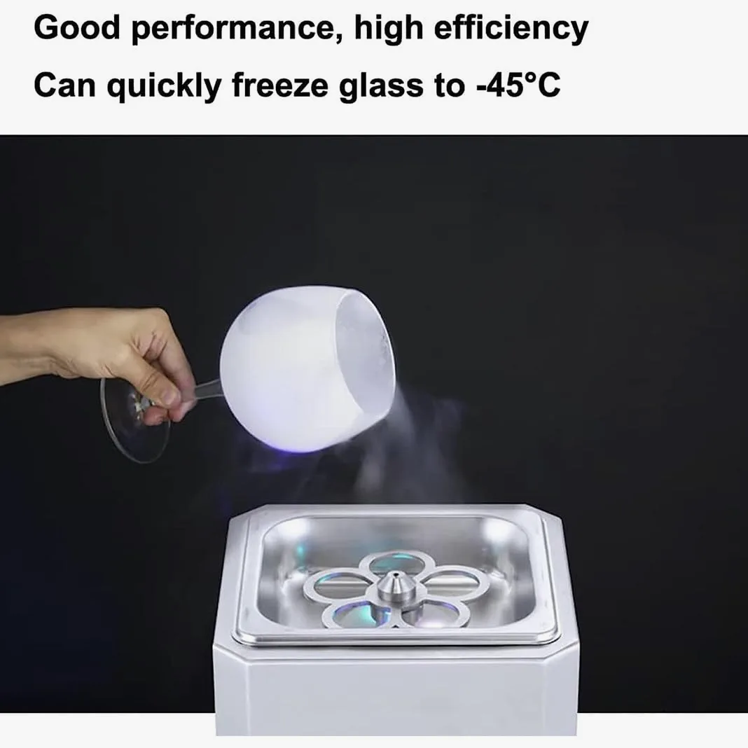 Refrigeratore per Bicchieri CO2,Glass Chiller Istantaneo,Congelatore Rapido in 6 Secondi a -40°c con Luce LED, Refrigeratore per Bicchieri da Bar per Vino, Cocktail, Champagne, Birra
