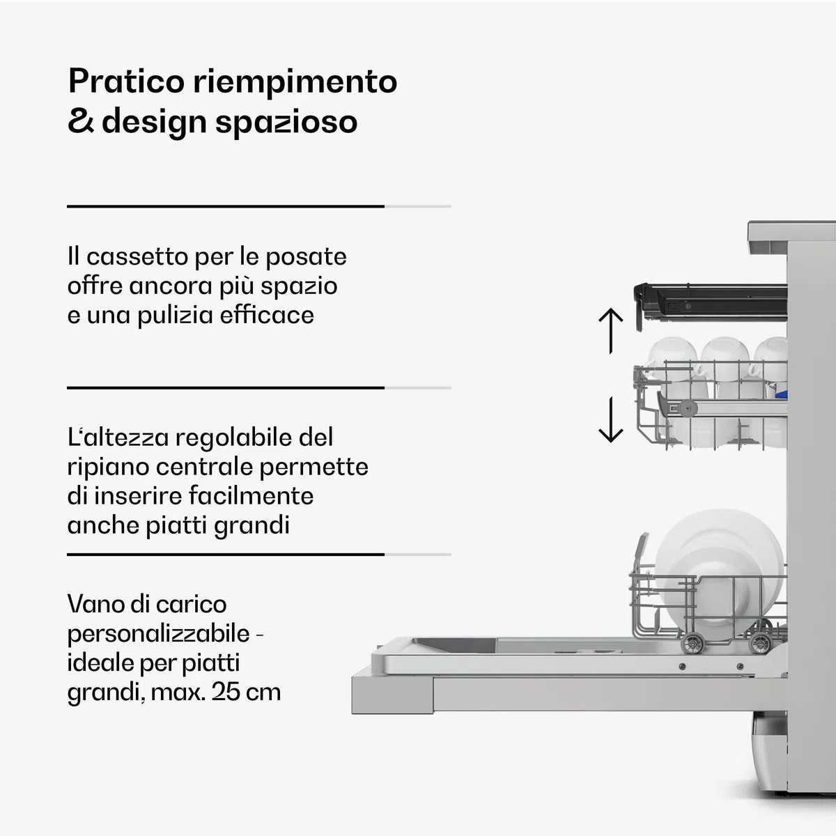 Klarstein Verosteel Lavastoviglie 45cm Libera Installazione - 10 Coperti, 9 Programmi, 42 dB, Classe B, AquaStop, Blocco Bambini, Argento, Display, Lavastoviglie Compatta