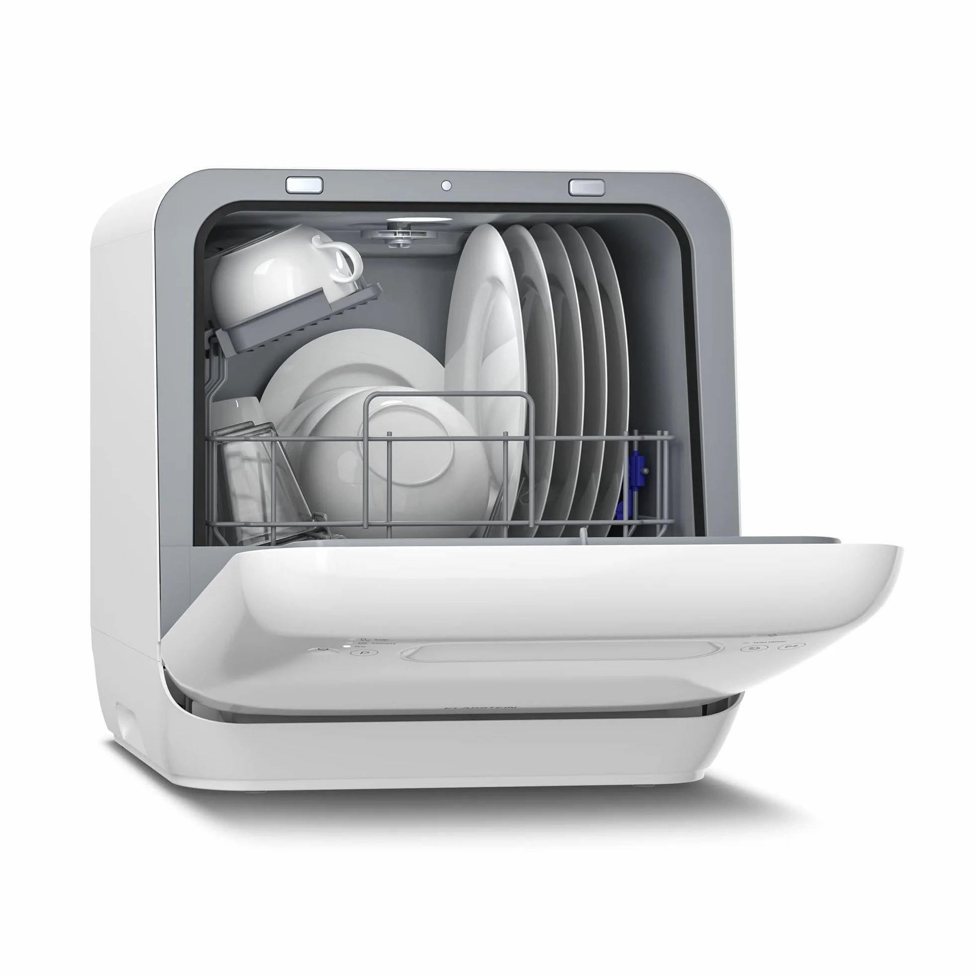 Klarstein Mini Lavastoviglie Aquatica – Lavastoviglie da Tavolo Compatta, 2 Coperti, 3 Programmi, Serbatoio 5L, Senza Installazione, Silenziosa 58dB, Portatile per Casa & Campeggio