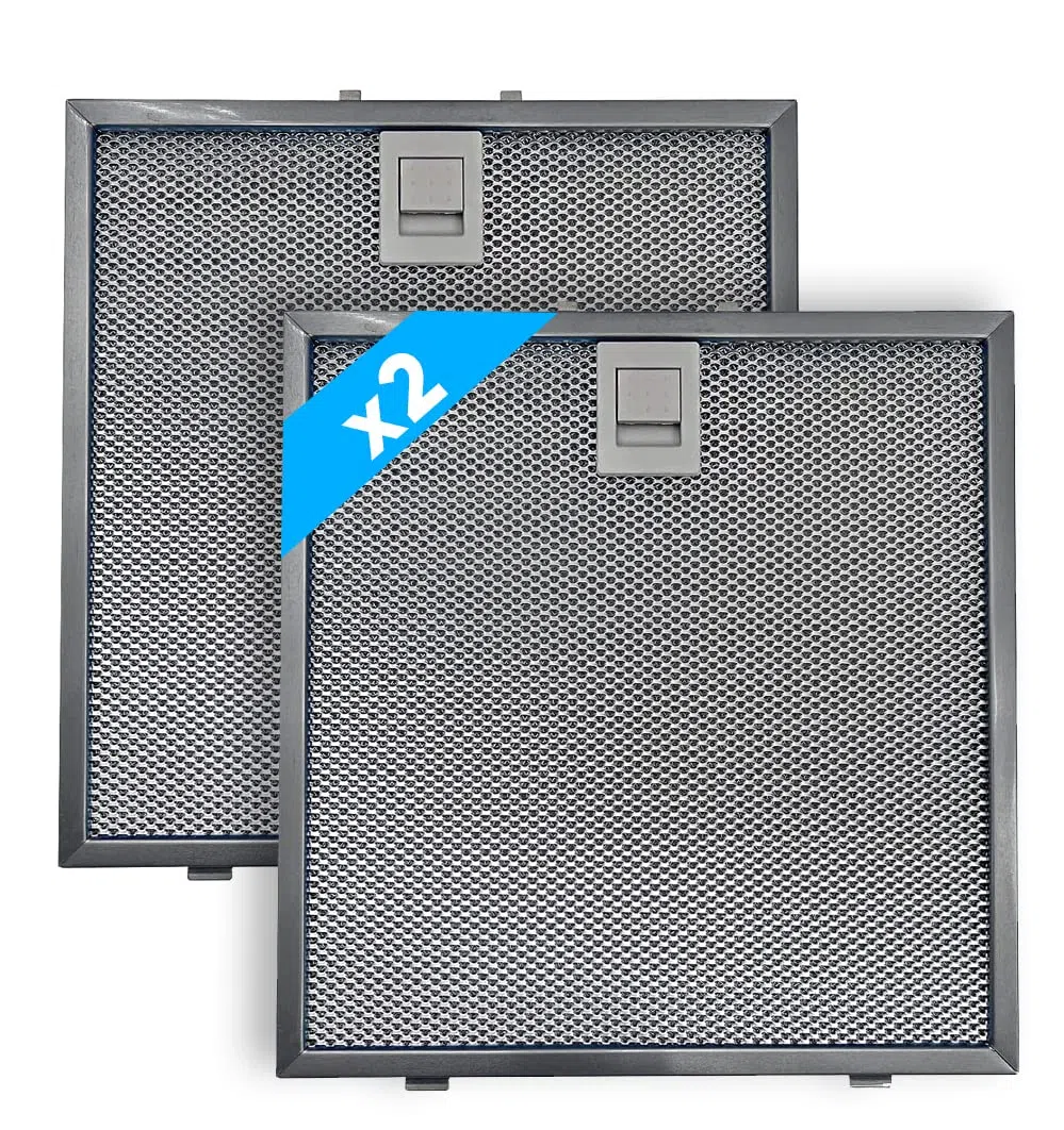 eRicambi, Coppia x2 Filtro Metallico per Cappa Compatibile con Falmec, Dimensioni 235x245x8 (mm), High Performance Filter, Pratica Maniglia di Sgancio a Innesti Rinforzati