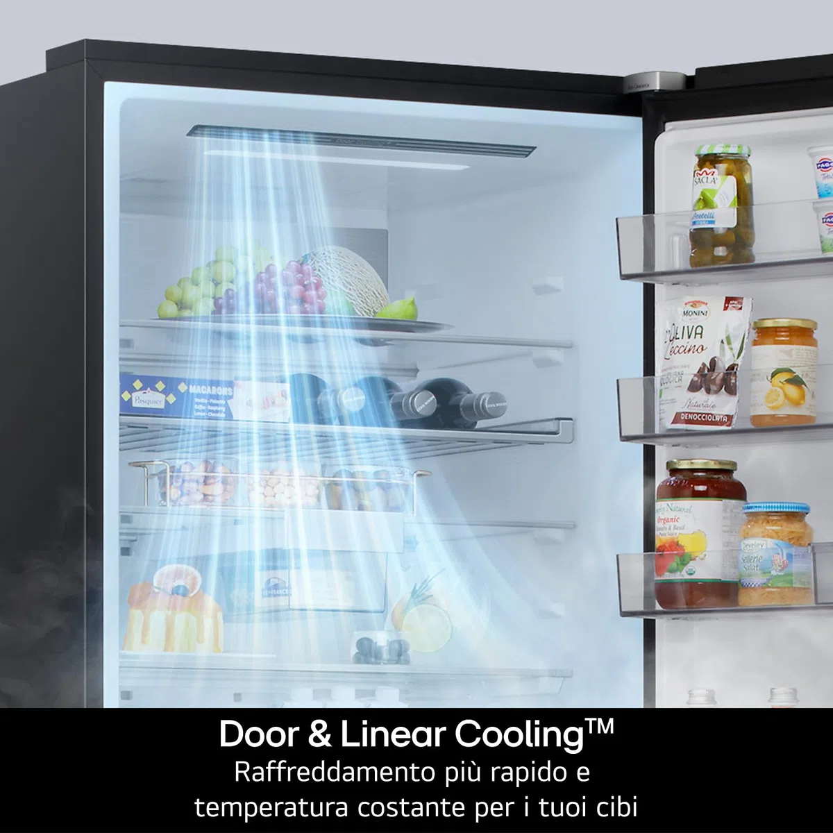 LG GBBW322DPY Frigorifero Combinato Fit & Max Larghezza 70cm, Classe C, Raffreddamento Intelligente con AI Fresh,Fresh Converter, Total No Frost e Metal Fresh, Door Cooling, 465L, Wi-Fi, Prime Silver