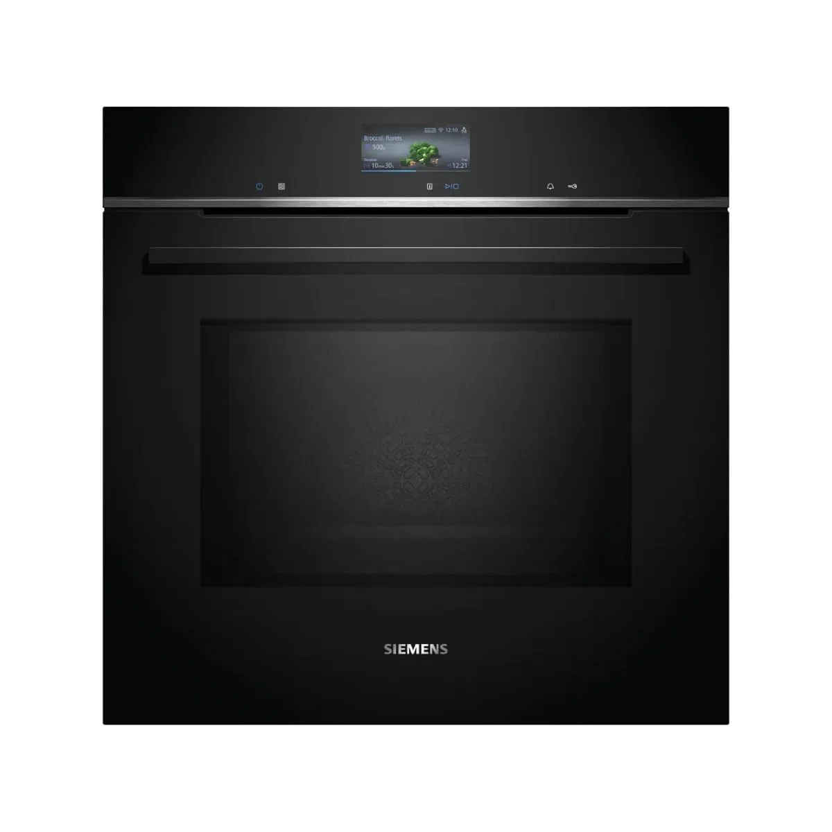 Siemens HM736GAB1 iQ700 - Forno da incasso intelligente con funzione microonde, 60 x 60 cm, made in Germany, 800 W, nero, ecoClean & humidClean autopulente, Air Fry, cookControl, touch screen a colori