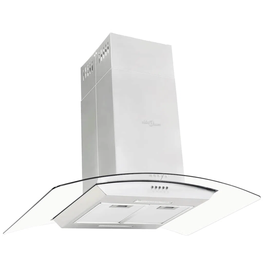 vidaXL Cappa a Isola 756 m³/h LED Acciaio Inossidabile 90cm Filtro Aspirazione