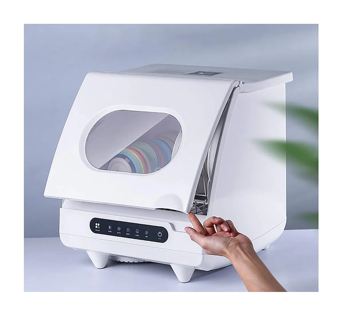 Lavastoviglie da tavolo compatta con pannello touch - 5 programmi, 1 cestello, funzionalità automatica intelligente, consumo 1200w per una pulizia efficiente della casa
