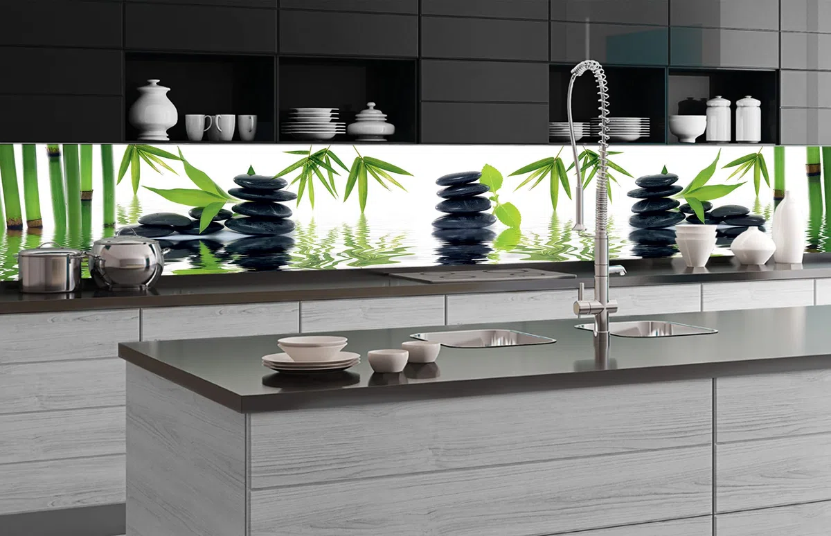 Paraschizzi auto-adesiva per la cucina ZEN 350 x 60 cm | Resistente all’acqua | QUALITA‘ PREMIUM