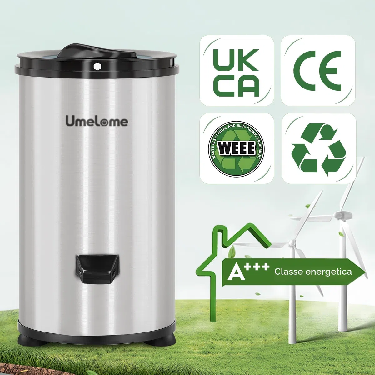 Centrifuga per Biancheria 6kg, 2800 RPM Risparmio Energetico, Argento