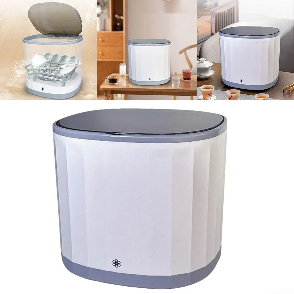Mini lavastoviglie portatile da banco con portabicchieri interno, ricaricabile tramite USB, per ufficio e studio