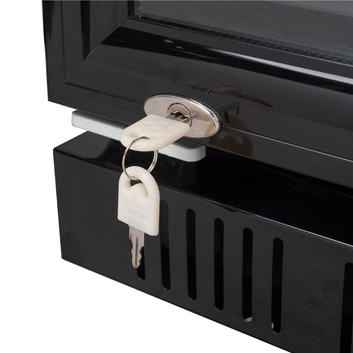 GastroHero Frigorifero per bevande GK-360BB per ristorazione, 4 ripiani regolabili, capacità refrigerante da 360 litri, frigorifero con porta in vetro, illuminazione interna, chiudibile, forniture per