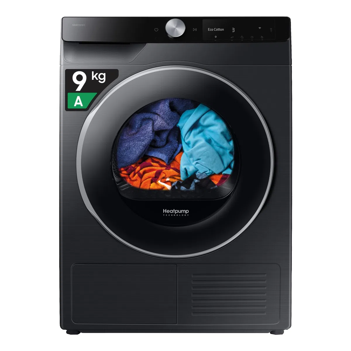 Samsung Asciugatrice Ai Control F-DT90DG68LB3M, 9 kg, Pompa di Calore, Wifi, QuickDrive, AI Dry, Sensore Optimal Dry, Display AI Control, 3 Mesi Garanzia Extra, Carica Frontale, 60L x 85H x 60P cm