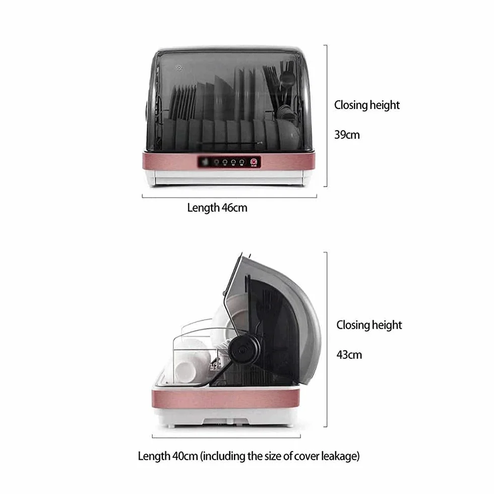 Lavastoviglie Portatile, Lavastoviglie da Tavolo, Mini, Doppio Ingresso Acqua, 6 Modalità di Lavaggio, Bianco, Acciaio Inossidabile, Installazione Libera, 42L, 5.95 kg