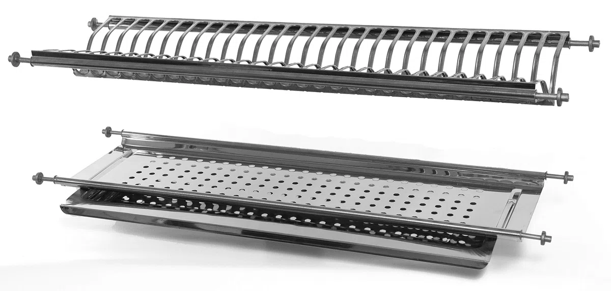 Scolapiatti ad incasso con attacco a molle da 76ml acciaio inox made in italy