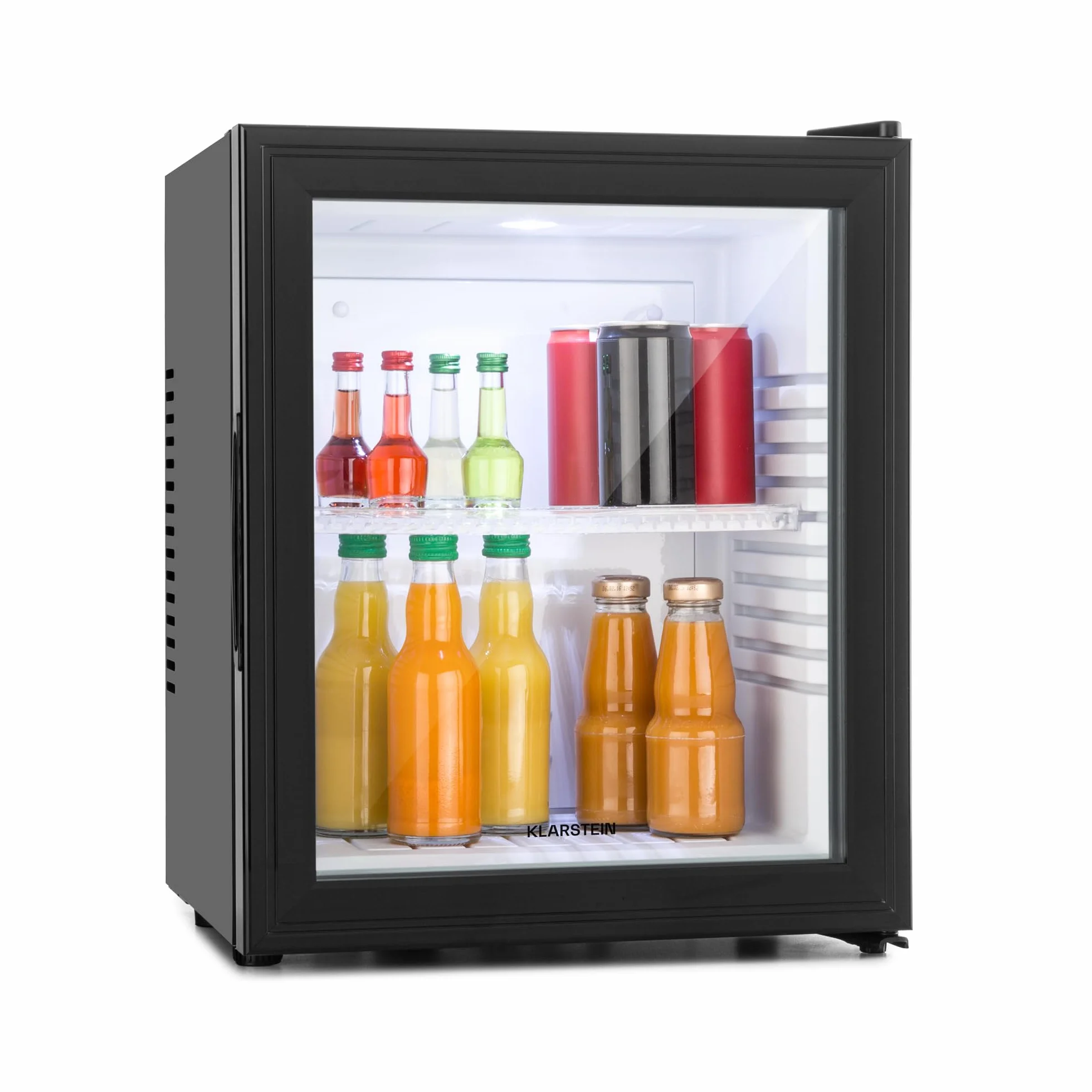 KLARSTEIN Brooklyn Mini Frigo da Camera, Frigo Portatile da Ufficio, Mini Frigo Bar con LED, Ripiani Rimovibili, Ideale per Campeggio e Skin Care, 12-18°C, 30L