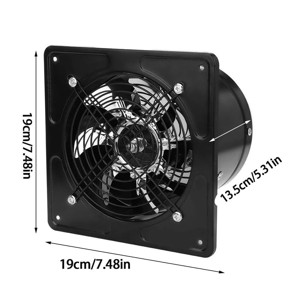 Ventilatore di estrazione da 6 pollici, estrattore d'aria, ventilazione da parete, silenzioso, bagno, garage, 40 W, 220 V, ventilo 1100 m³/h, flusso d'aria e 50~60 dBA