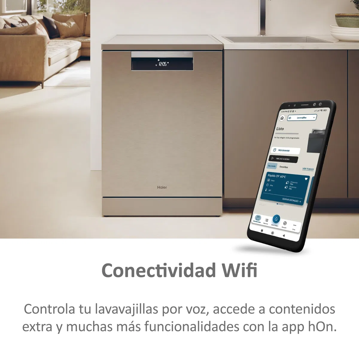 Haier I-Pro Shine Serie 5 XF 6B2M3PX - Lavastoviglie indipendente 60 cm, motore inverter, 16 posate, 3 vassoi, 10 cicli, Wi-Fi, App hOn, Maxi Tub, Powerwash, apertura automatica, 42 dB, inox