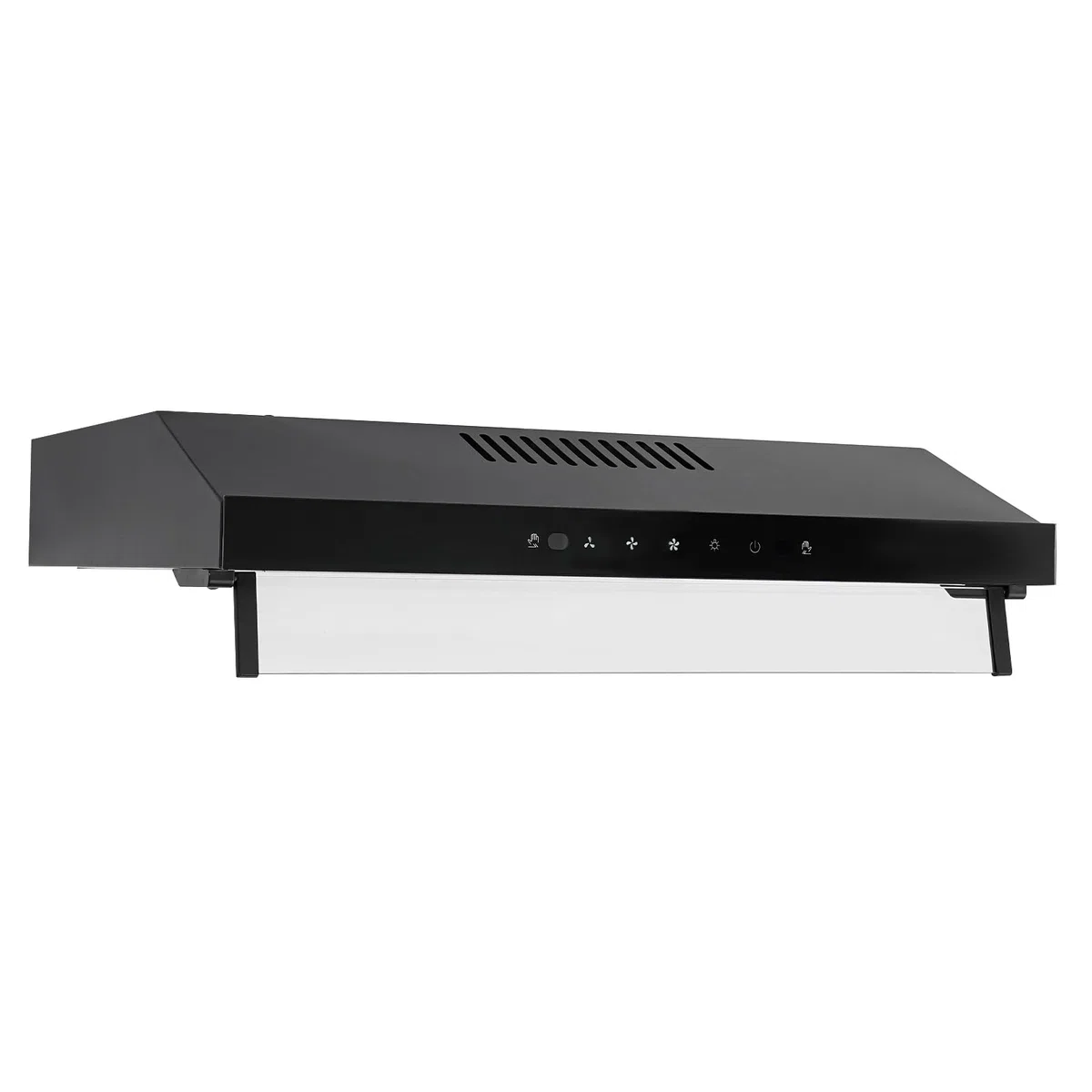 S6001-SS - Cappa aspirante, 60 cm, 3 livelli, con touch screen, 2 LED, per appartamenti, roulotte, cucine, ristoranti, hotel