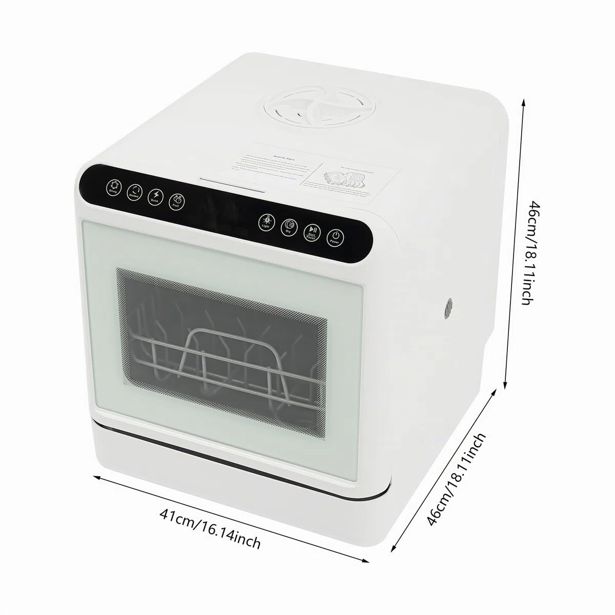 4-6 coperti Lavastoviglie portatile, piccola lavastoviglie da tavolo con serbatoio dell'acqua da 6 l, 1100W mini lavastoviglie senza installazione, per piccole case appartamenti, rumore 52 dB