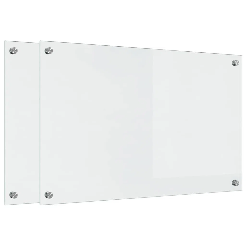 vidaXL Schienale da Cucina 2 PCS Trasparente 80 x 50 cm, Design da Cucina alla Moda: Schienale in Vetro, Parete Resistente al Calore, estetica Moderna per la ristrutturazione